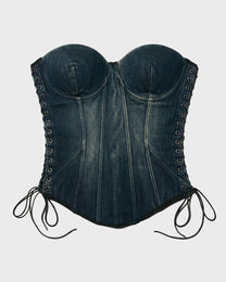 Seam Fade Denim Bustier