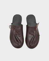 Drawstring Leather Slipper